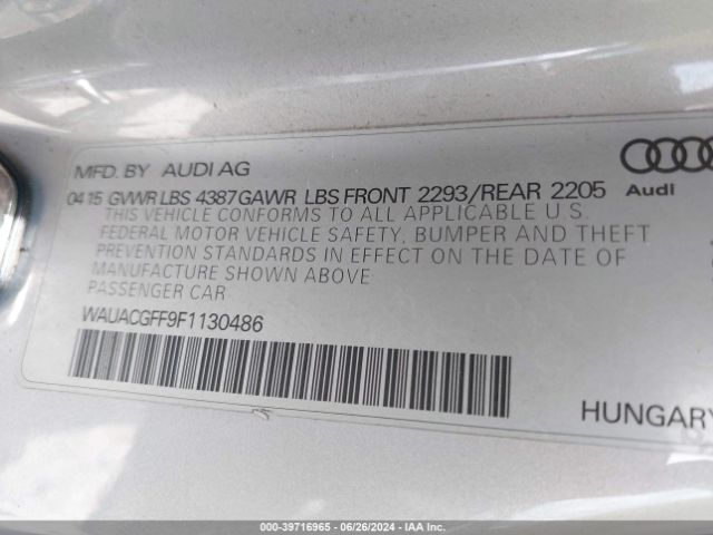 WAUACGFF9F1130486 Audi A3 1.8t Premium