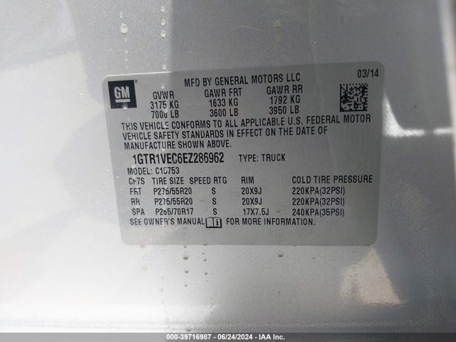 GMC Sierra 1500 Slt 2014 1GTR1VEC6EZ286962 Image 9