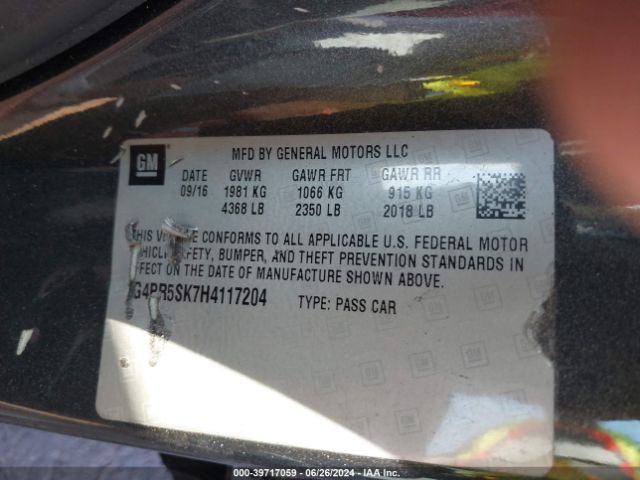 1G4PR5SK7H4117204 Buick Verano Sport Touring