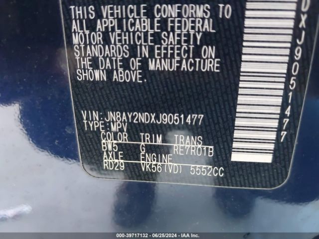 JN8AY2NDXJ9051477 Nissan ARMADA SV