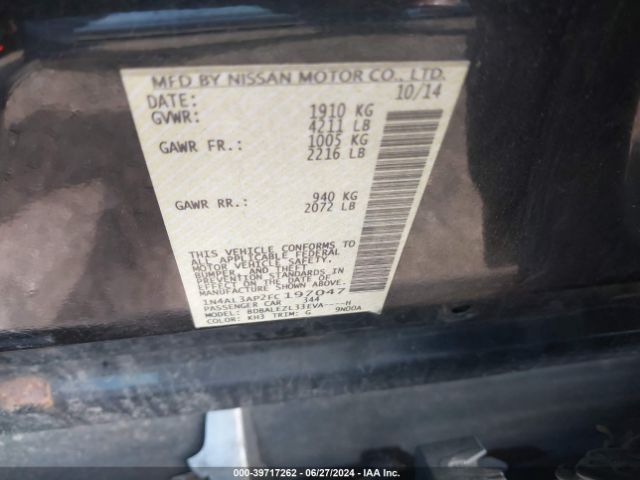 1N4AL3AP2FC197047 Nissan Altima 2.5 S