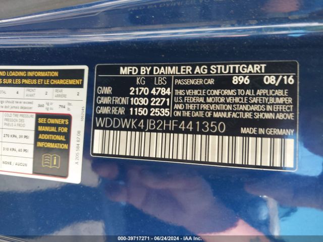 WDDWK4JB2HF441350 Mercedes-Benz C 300