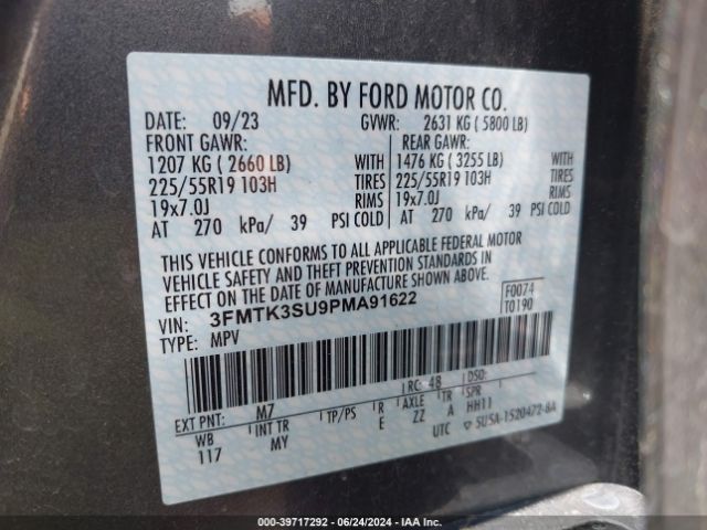 3FMTK3SU9PMA91622 Ford Mustang Mach-e Premium