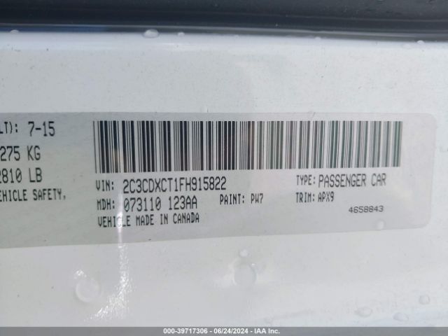 2C3CDXCT1FH915822 Dodge CHARGER R/T