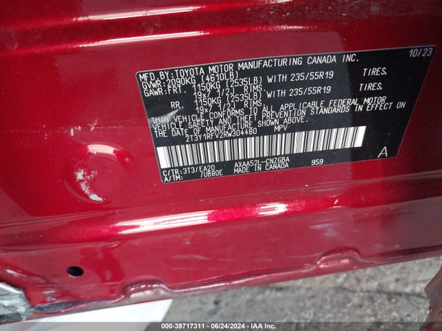 Toyota Rav4 Limited 2024 2T3Y1RFV2RW304480 Image 9