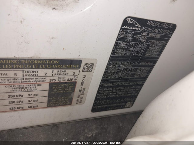 2020 JAGUAR F-PACE SADCS2FXXLA639481 Photo 8