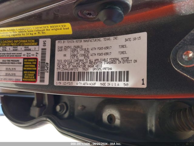 5TFCZ5AN6GX007272 Toyota Tacoma Trd Sport