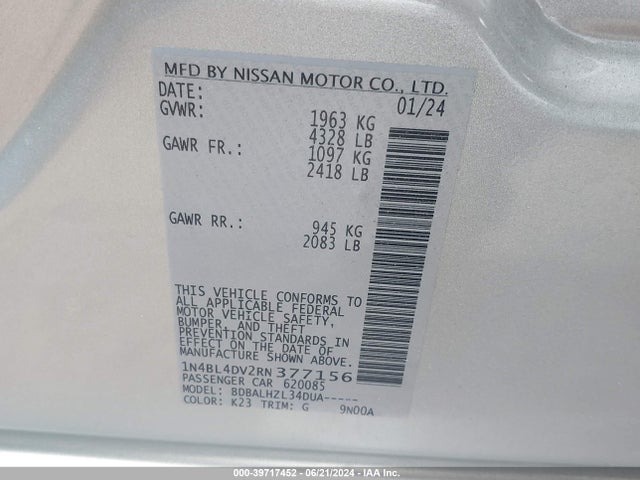 Nissan Altima 2024 1N4BL4DV2RN377156 Image 25