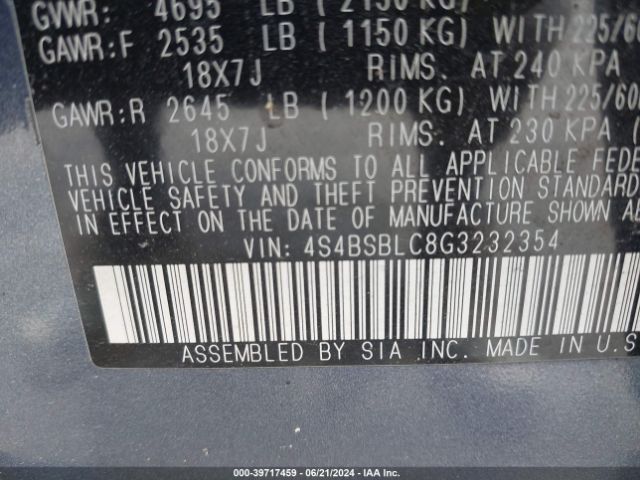 4S4BSBLC8G3232354 Subaru Outback 2.5i Limited