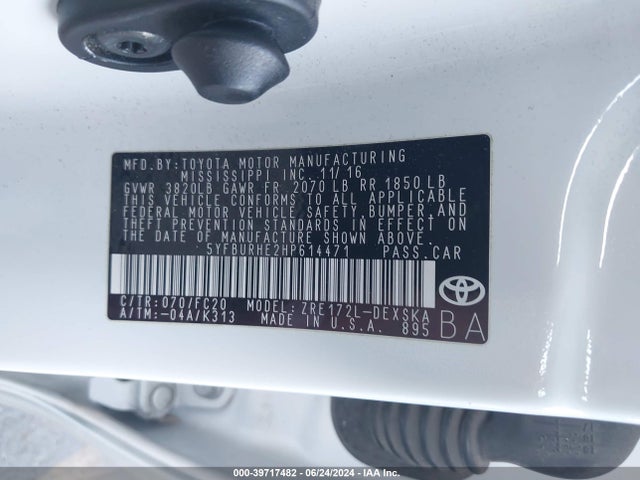 Toyota Corolla Se Special Edition 2017 5YFBURHE2HP614471 Image 9