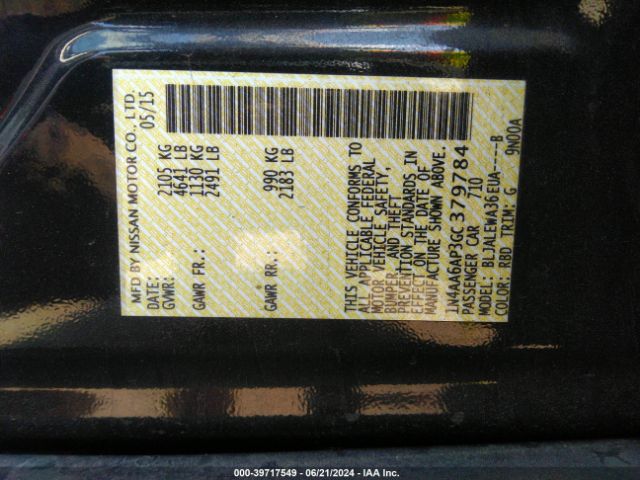 1N4AA6AP3GC379784 Nissan Maxima 3.5 Sl
