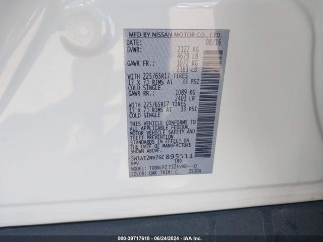 Nissan ROGUE S 2016 5N1AT2MV2GC895511 Image 9