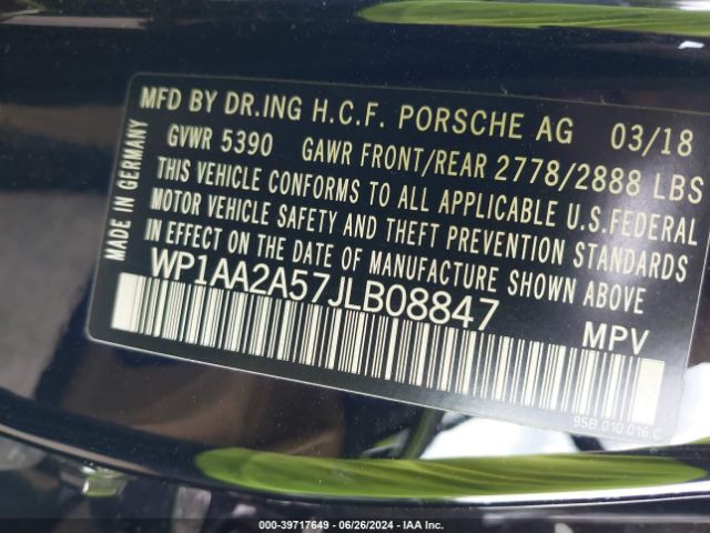 WP1AA2A57JLB08847 Porsche Macan