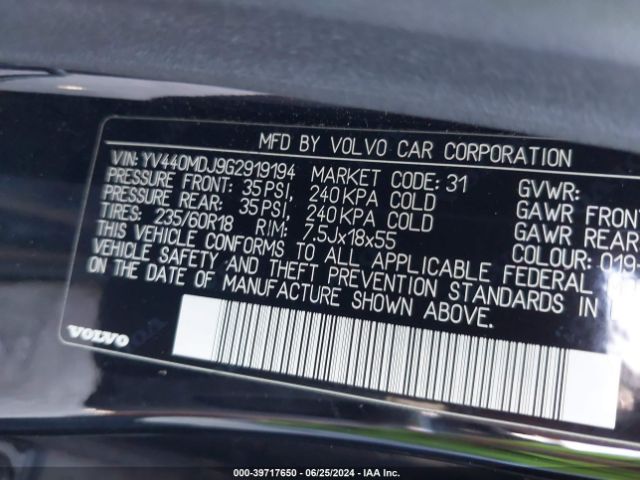 YV440MDJ9G2919194 Volvo Xc60 T5 Drive-e