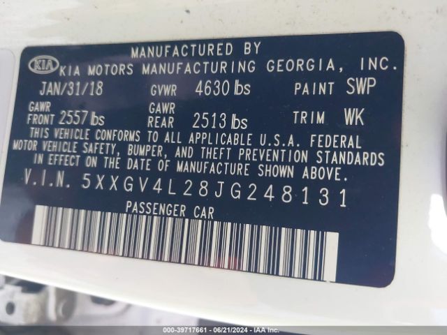 5XXGV4L28JG248131 KIA Optima Sx Turbo