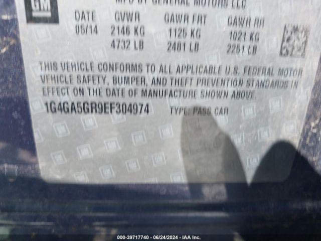 1G4GA5GR9EF304974 Buick Lacrosse