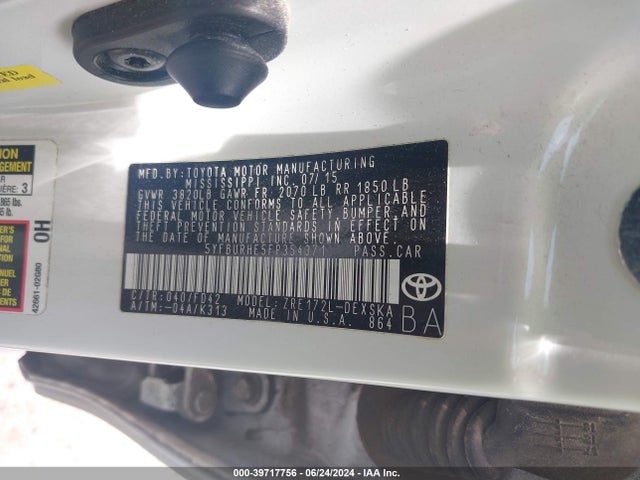 Toyota Corolla S Plus 2015 5YFBURHE5FP354371 Image 9