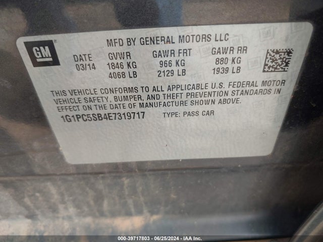 Chevrolet Cruze 1lt Auto 2014 1G1PC5SB4E7319717 Image 9