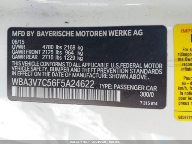 WBA3V7C56F5A24622 BMW 428i