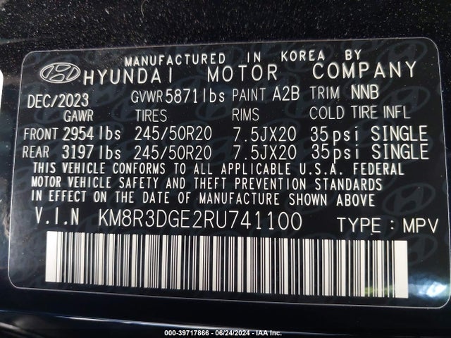 Hyundai Palisade Xrt 2024 KM8R3DGE2RU741100 Image 9