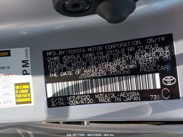 Toyota COROLLA SE 2020 JTDS4RCE5LJ026066 Image 9
