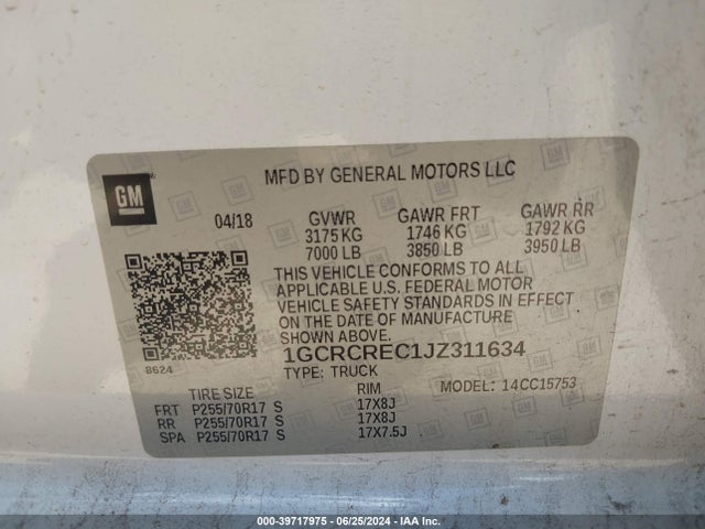 Chevrolet Silverado 1500 1lt 2018 1GCRCREC1JZ311634 Image 9