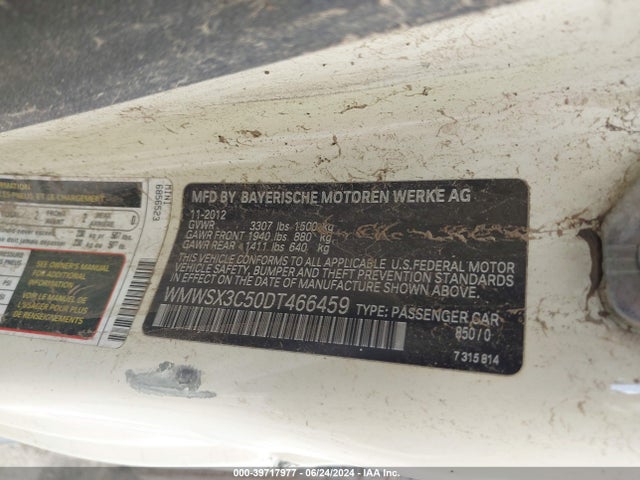 2013 MINI COUPE WMWSX3C50DT466459 Photo 8