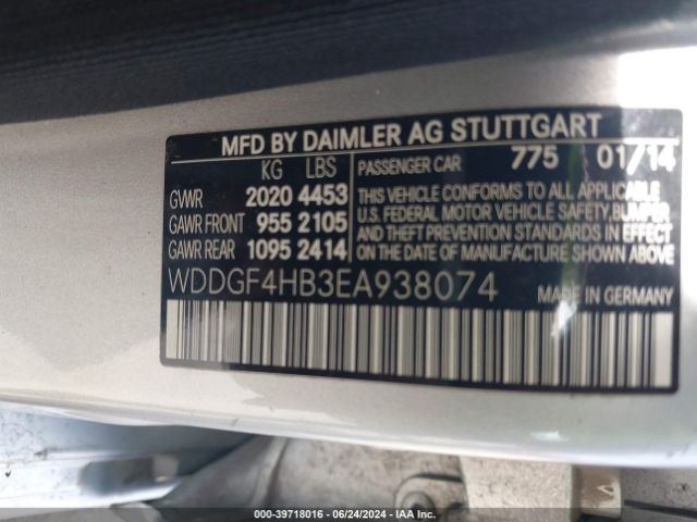 WDDGF4HB3EA938074 Mercedes-Benz C 250 Luxury/sport