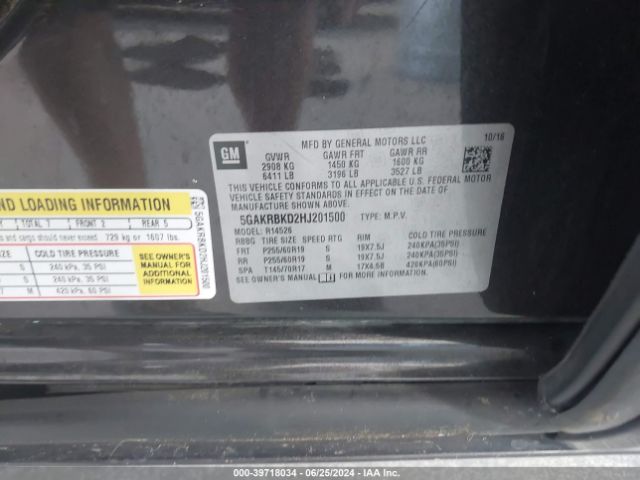 5GAKRBKD2HJ201500 Buick Enclave Leather