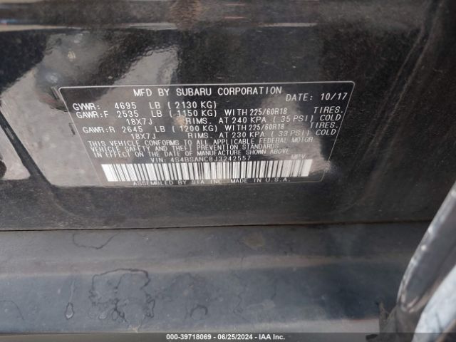 4S4BSANC8J3242557 Subaru Outback 2.5i Limited