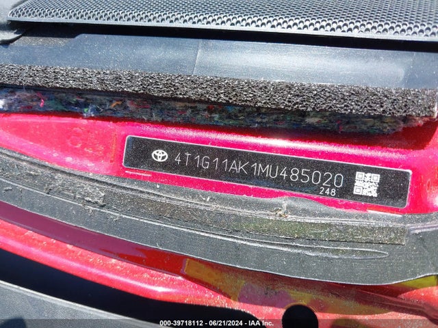 4T1G11AK1MU485020 Toyota CAMRY SE