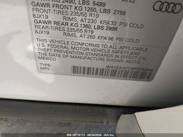 WA1EAAFYXP2032646 Audi Q5 Premium Plus 45 Tfsi S Line Quattro