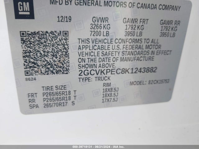 Chevrolet Silverado 1500 Ld Lt 2019 2GCVKPEC8K1243882 Image 9
