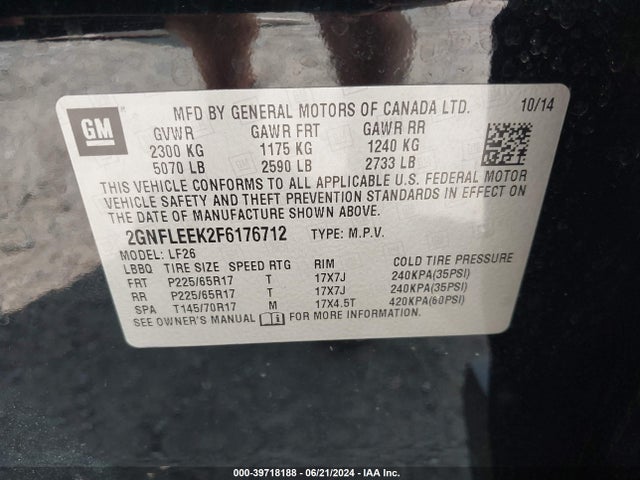 Chevrolet EQUINOX LS 2015 2GNFLEEK2F6176712 Image 9