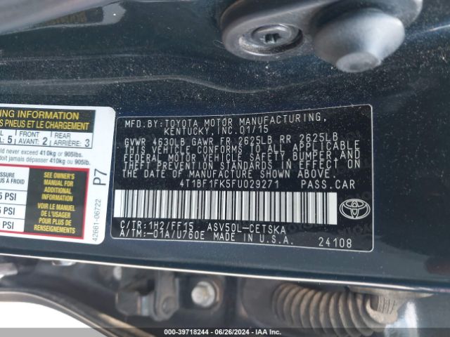 4T1BF1FK5FU029271 Toyota CAMRY SE