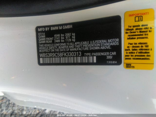 WBS3R9C58FK330313 BMW M4