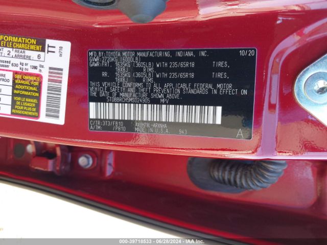 5TDBBRCH5MS024905 Toyota Highlander Hybrid Le