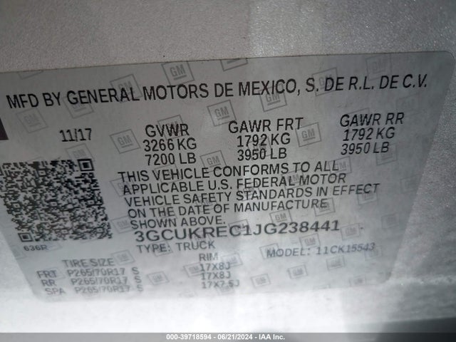 Chevrolet Silverado 1500 1lt 2018 3GCUKREC1JG238441 Image 9