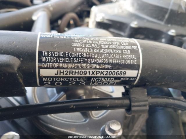 2023 HONDA NC750 JH2RH091XPK200689 Photo 9