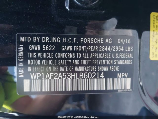 WP1AF2A53HLB60214 Porsche Macan Turbo