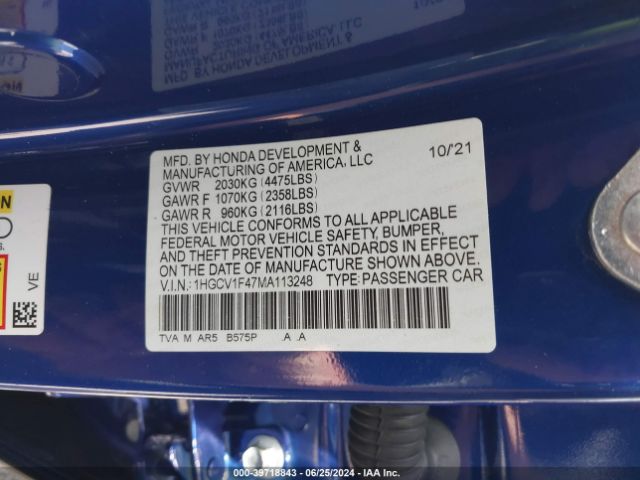 1HGCV1F47MA113248 Honda Accord Sport Special Edition