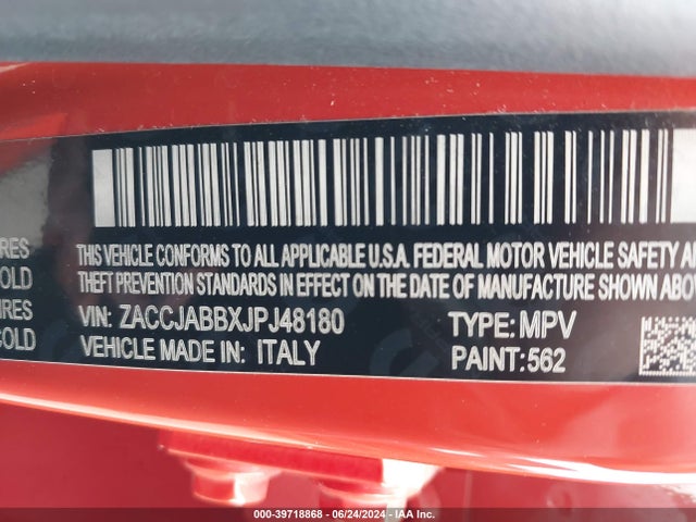 ZACCJABBXJPJ48180 Jeep Renegade Latitude Fwd