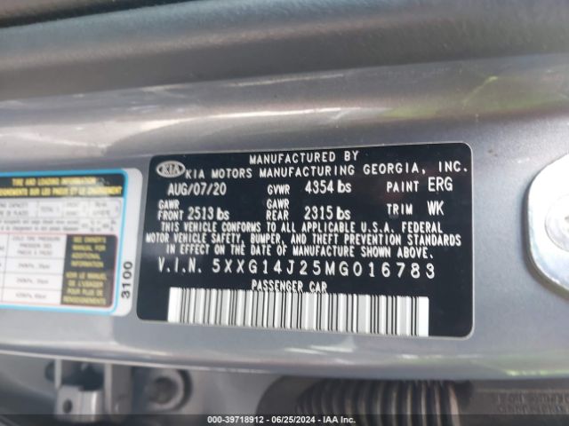 5XXG14J25MG016783 KIA K5 LXS