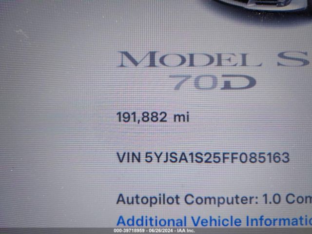 5YJSA1S25FF085163 Tesla Model S 70d/85d/p85d