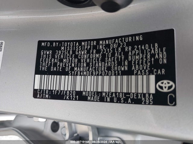 Toyota COROLLA LE 2023 5YFB4MDE9PP070011 Image 9