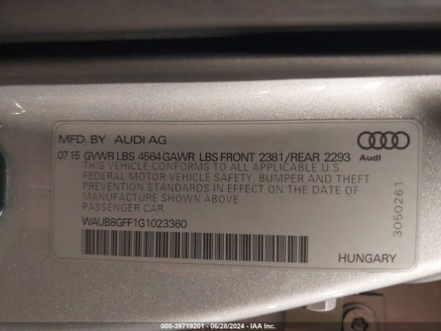 WAUB8GFF1G1023360 Audi A3 2.0t Premium