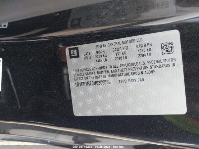 1G1FF1R70H0208589 Chevrolet Camaro 1ss