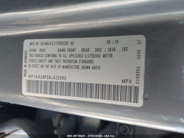 2006 PORSCHE CAYENNE WP1AA29P26LA22052 Photo 8