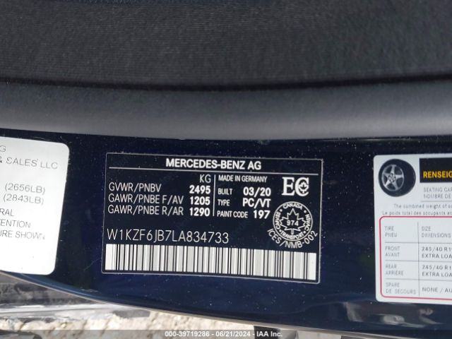 W1KZF6JB7LA834733 Mercedes-Benz E 450 4matic
