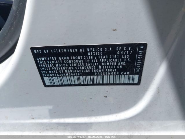 3VWDB7AJ4HM364987 Volkswagen Jetta 1.4t Se